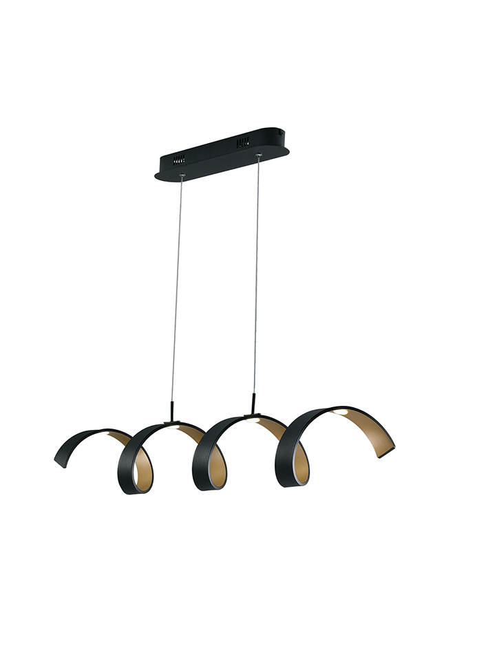 SOSPENSIONE LED HELIX NERA/ORO 20W 1680LM 4000K 80X13,5CM