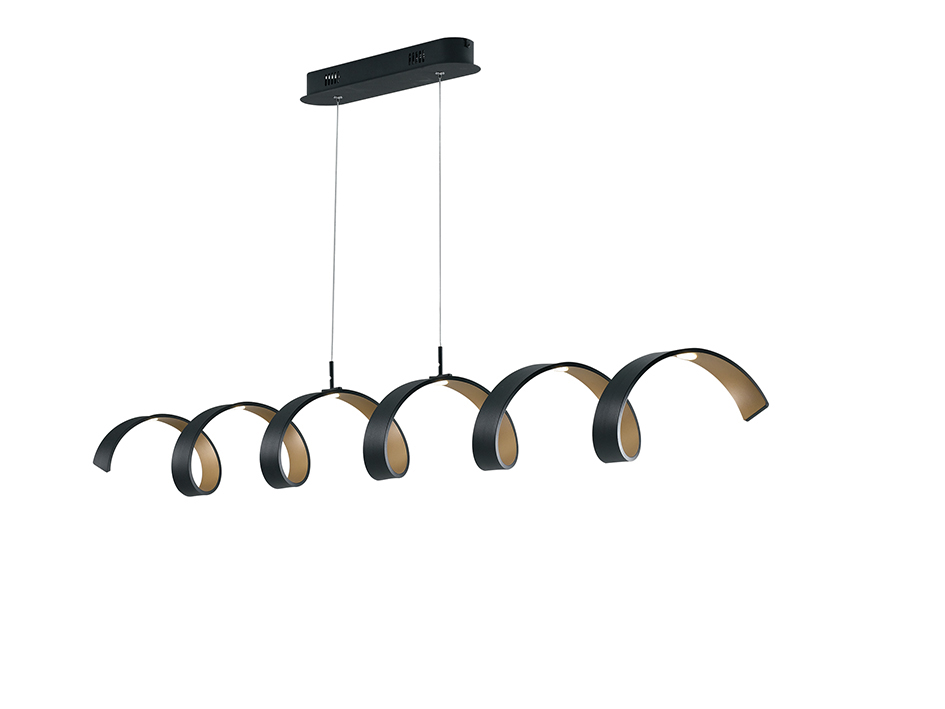 SOSPENSIONE LED HELIX NERA/ORO 30W 2520LM 4000K 125X13,5CM