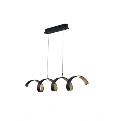 SOSPENSIONE LED HELIX NERO/ORO 20W 1600LM 3000K 80X13,5CM