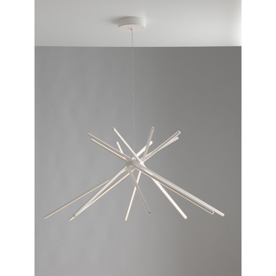 SOSPENSIONE LED SHANGHAI BIANCA 54W 6560LM 3000K 113X51,5CM
