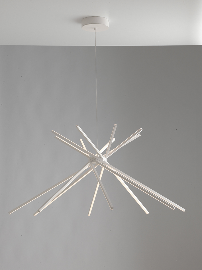 SOSPENSIONE LED SHANGHAI BIANCA 54W 6560LM 3000K 113X51,5CM