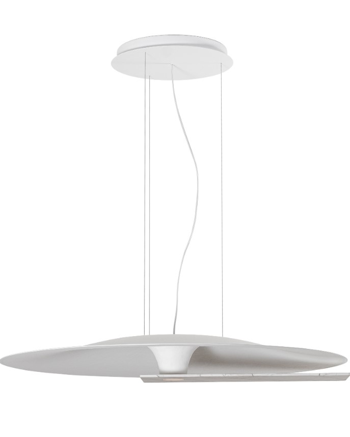 STATEMENT REFLECTIVE PENDANT WHITE MARBLE Ø110cm HANDMADE IN ITALY