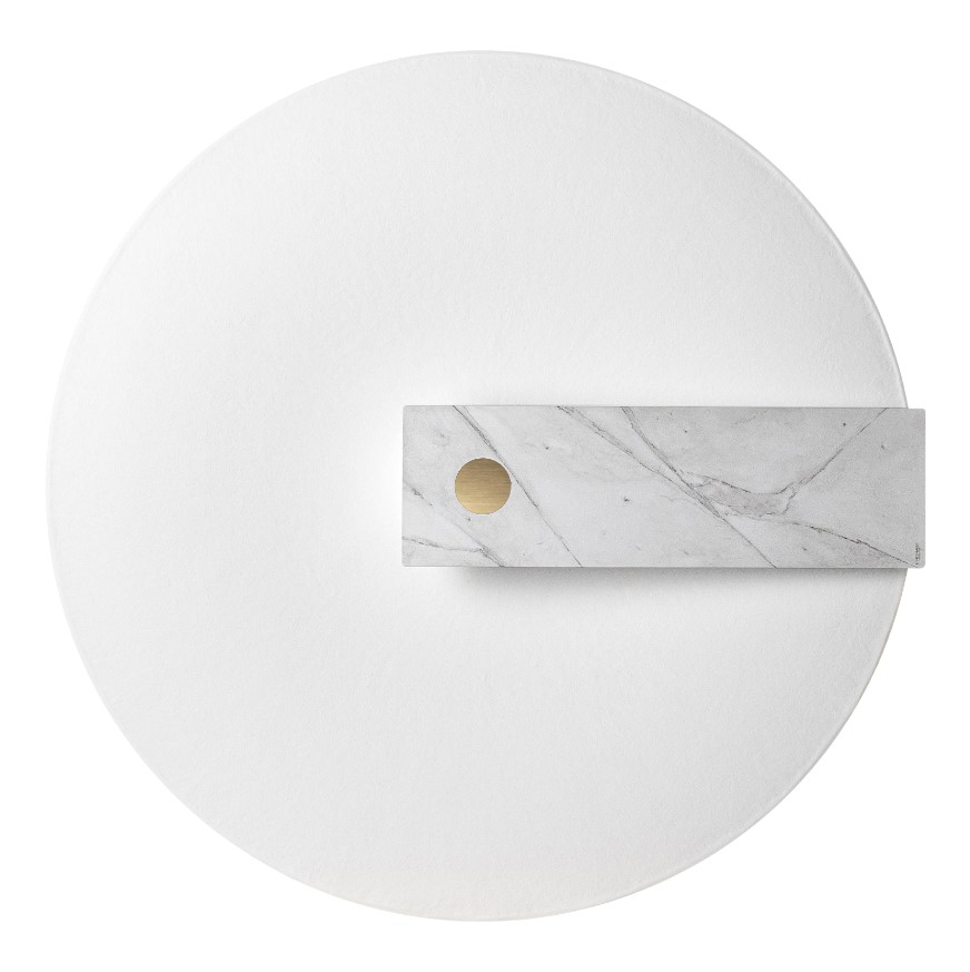 STATEMENT REFLECTIVE CEILING FIXTURE WHITE MARBLE Ø110cm HANDMADE IN ITALY