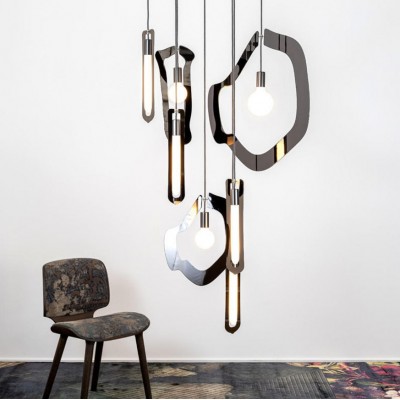 OPEN FRAME PENDANT PRECISION CUT METAL 45x41cm HANDMADE IN ITALY
