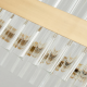 SUSPENDED LED OVAL BRUSHED GOLD BRONZE-GLASS CRYSTALS  L:80cm