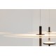 3LIGHT SUSPENDED LED FIXTURE BLACK METAL-TEXTURED GLASS Ø80cm HANDMADE IN ITALY