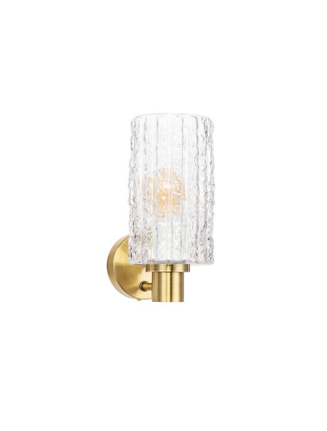 ΑΠΛΙΚΑ ΤΟΙΧΟΥ Brass Gold Metal & Clear Structured Glass
