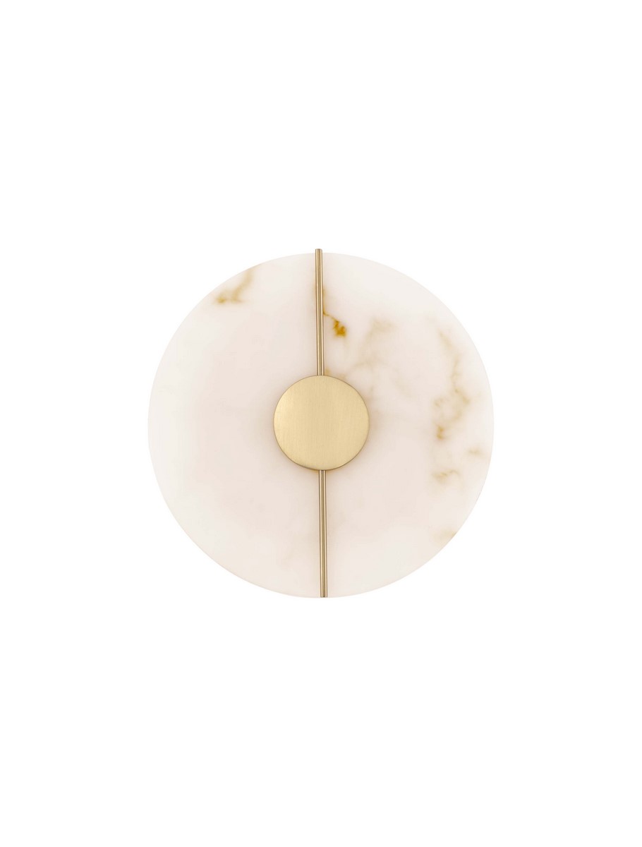 ΑΠΛΙΚΑ ΣΤΡΟΓΓΥΛΗ  Brass Gold Steel, Aluminium & Imitated Marble D:20cm