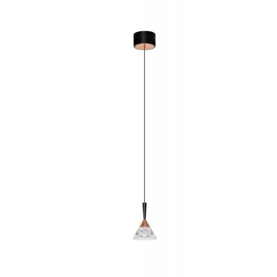 ΚΡΕΜΑΣΤΟ ΜΟΝΟΦΩΤΟ LED Matt Black Gold Metal & Acrylic