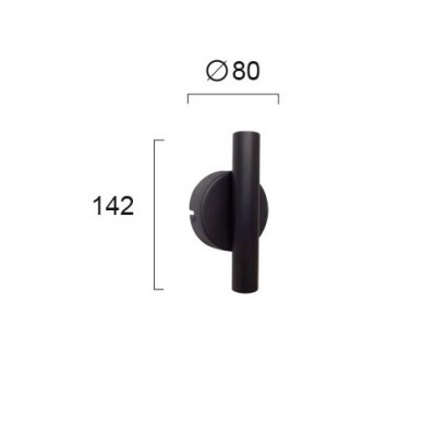 ΑΠΛΙΚΑ 2/ΦΩΤΗ LED BLACK D 80 MM H 142 MM