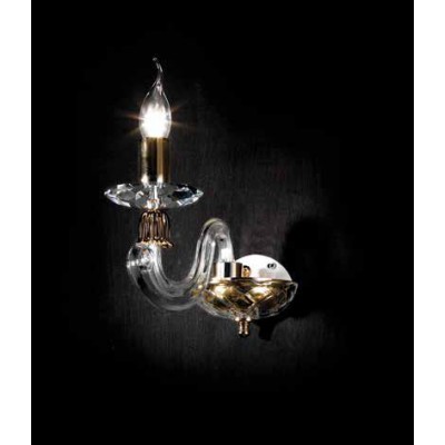 ΑΠΛΙΚΑ HANDMADE BLOWN GLASS WITH GOLD FINISH L 24 CM