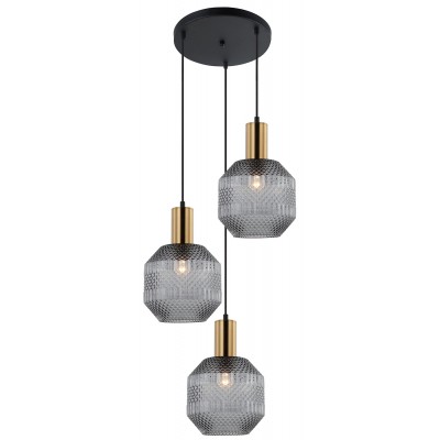 GOLD-BLACK 3-PENDANT COMPOSITION D:450mm H:1855mm