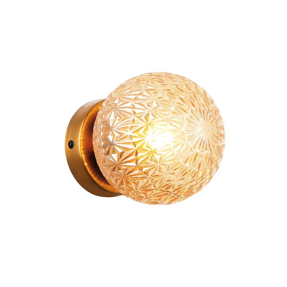 CUT AMBER GLASS WALL SCONCE