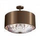 4-BULB PENDANT/SEMI-FLUSH DARK AGED BRASS-PRESSED GLASS Ø50cm USA