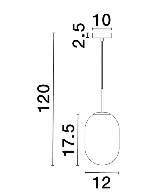 GRADIENT WHITE OVAL PENDANT Ø12cm