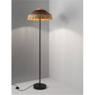 VINTAGE ΦΩΤΙΣΤΙΚΟ ΔΑΠΕΔΟΥ Natural Rattan Black Brown