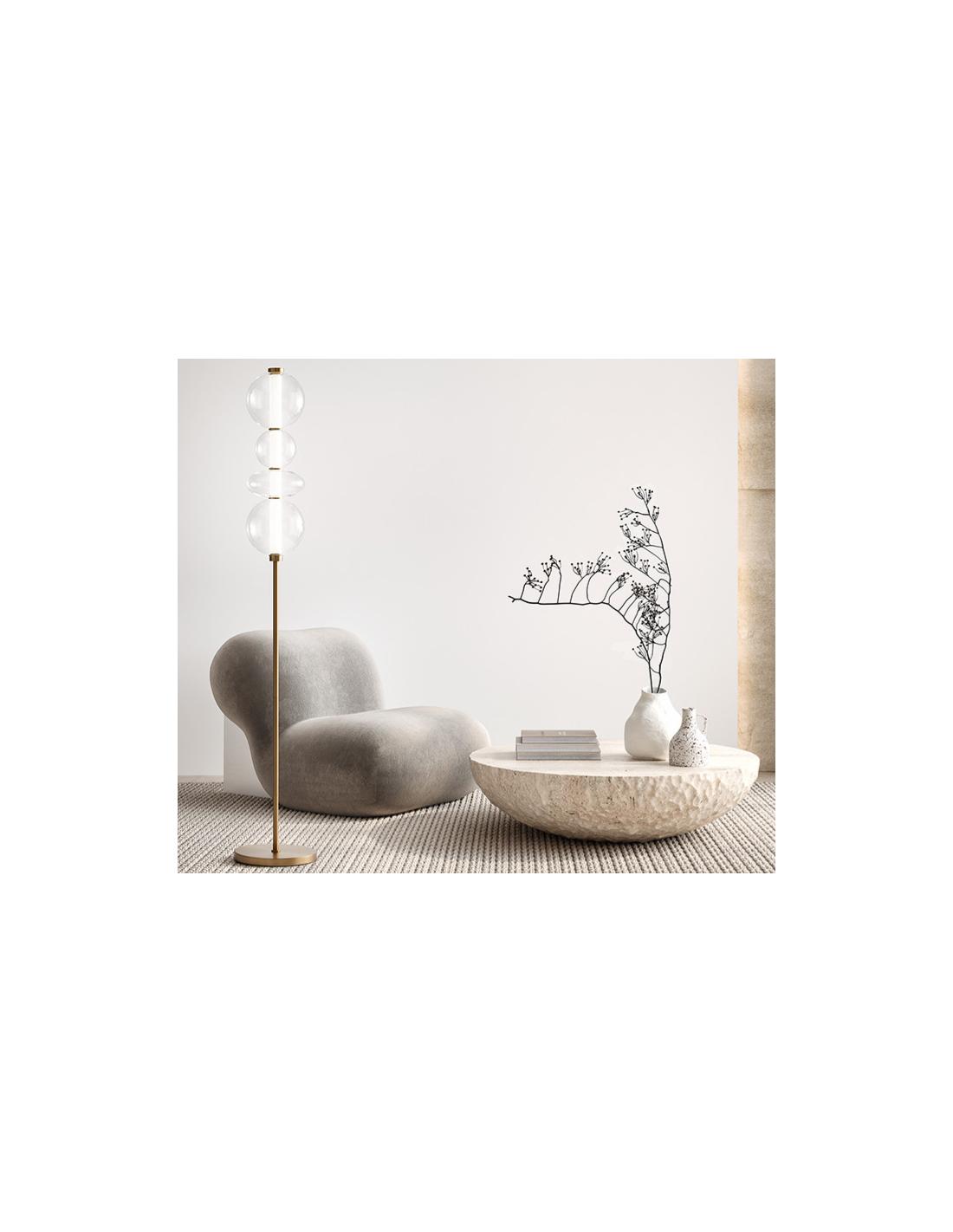ΦΩΤΙΣΤΙΚΟ ΔΑΠΕΔΟΥ H:170cm BRUSHED GOLD ETAL&GLASS