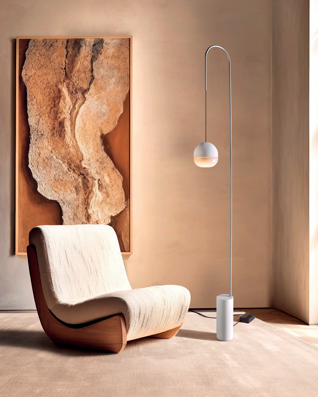 LAMPADA DA TERRA IN ALLUMINIO TORNITO