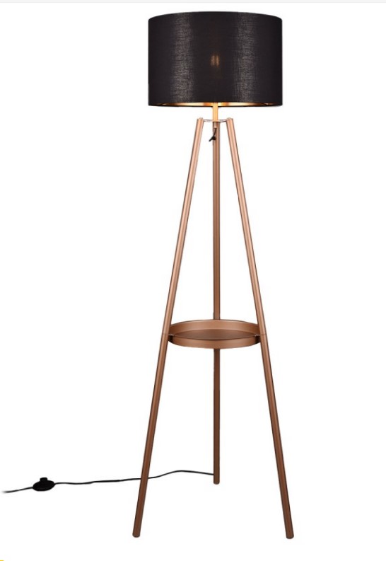 FLOOR LAMP COFFEE,BLACK-GOLD H:152,5CM