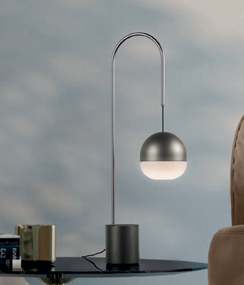 LAMPADA DA TAVOLO IN ALLUMINIO TORNITO Ø 13,5CM  H 60CM