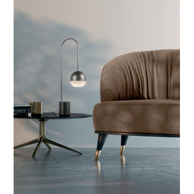  LAMPADA DA TAVOLO IN ALLUMINIO TORNITO Ø 13,5CM  H 60CM