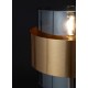 TABLE LAMP BRASS GOLD&SMOKE GLASS H:47cm