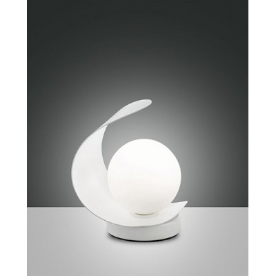 ΕΠΙΤΡΑΠΕΖΙΟ LED METAL FRAME AND BLOWN GLASS  WHITE