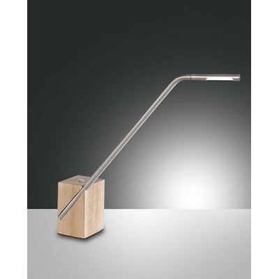 ΕΠΙΤΡΑΠΕΖΙΟ LED METAL FRAME AND WOOD SATINED NICKEL H: 480 W: 600 D: 100 mm