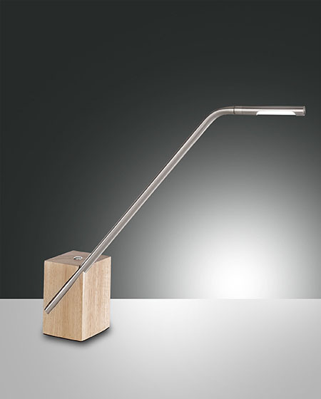 ΕΠΙΤΡΑΠΕΖΙΟ LED METAL FRAME AND WOOD SATINED NICKEL H: 480 W: 600 D: 100 mm