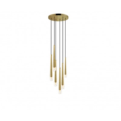01487 Round 6-lights Oxidized gold