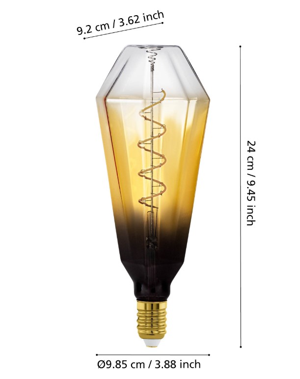 YELLOW CRYSTAL DECORATIVE LIGHT BULB E27