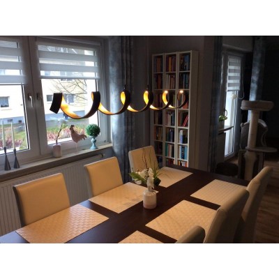 SOSPENSIONE LED HELIX NERO/ORO 20W 1600LM 3000K 80X13,5CM