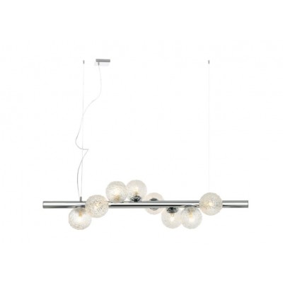 8-LIGHT FIXTURE TEXTURED GLASS-CHROME L:00cm