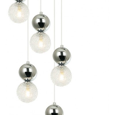 5-LIGHT FIXTURE CHROME-TEXTURED GLASS