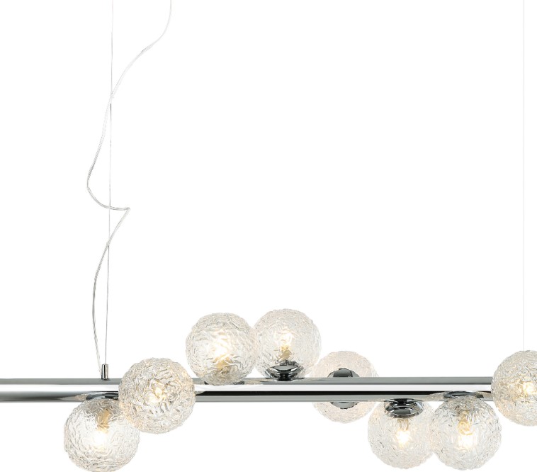 8-LIGHT FIXTURE TEXTURED GLASS-CHROME L:00cm