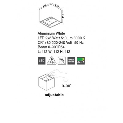ΑΠΛΙΚΑ LED ALUMINIUM WHITE CUBE L 112 CM W 112 CM H 112 CM