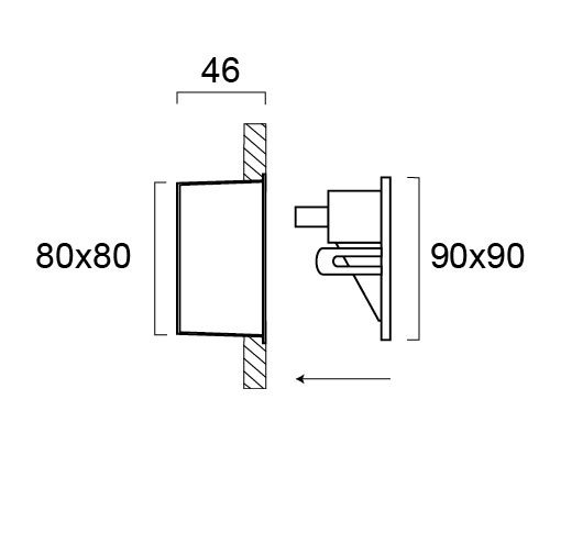 ΧΩΝΕΥΤΗ ΑΠΛΙΚΑ LED  90X90
