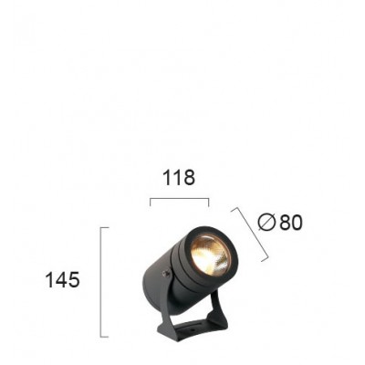 ΠΡΟΒΟΛΕΑΣ LED ALUMINIUM ΑΝΘΡΑΚΙ D 80 MM