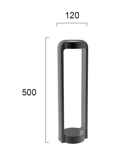 ΔΑΠΕΔΟΥ  ΣΤΗΛΟΣ LED ΑΝΘΡΑΚΙ D 120 MM H 500 MM
