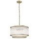 MATTE GOLD CHANDELIER WITH GLASS D:415mm H:1500mm