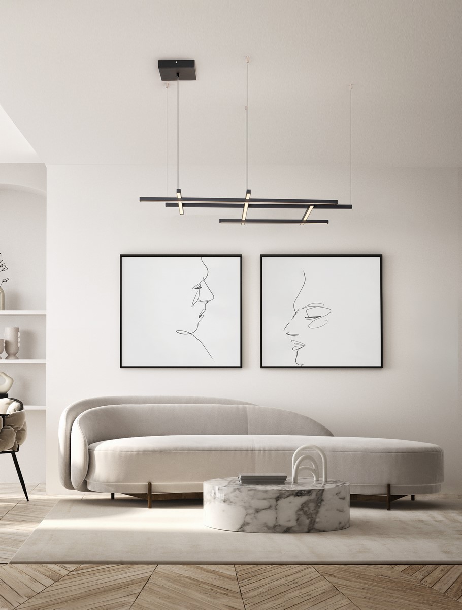 ΚΡΕΜΑΣΤΟ ΦΩΤΙΣΤΙΚΟ LED 83W  Sandy Black Aluminium & Acrylic 