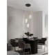 ΚΡΕΜΑΣΤΟ 3ΦΩΤΟ Brass Gold & Black Metal Clear Structured Glass