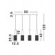 ΚΡΕΜΑΣΤΟ 4ΦΩΤΟ Brass Gold & Black Metal Clear Structured Glass