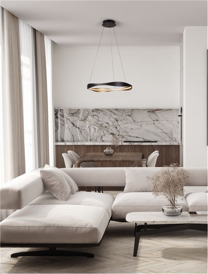 ΚΡΕΜΑΣΤΟ ΦΩΤΙΣΤΙΚΟ LED SANDY BLACK&GOLD D:60cm