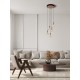 ΚΡΕΜΑΣΤΟ 5ΦΩΤΟ LED Matt Black Gold Metal & Acrylic