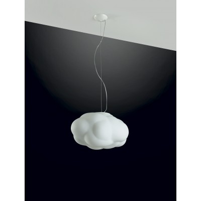 Suspension Lamp White Glass D:50cm ITALY