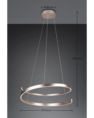  ΚΡΕΜΑΣΤΟ ΦΩΤΙΣΤΙΚΟ ΚΟΡΔΕΛΑ 1x50W LED 2000-4000K 5950lm NICKEL MAT