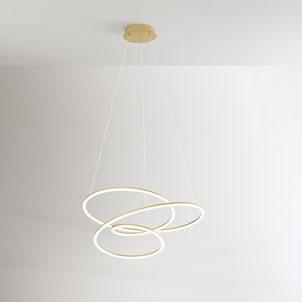 ΚΡΕΜΑΣΤΟ ΦΩΤΙΣΤΙΚΟ LED D:80cm BRUSHED GOLD 96W