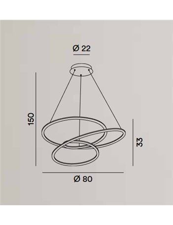 ΚΡΕΜΑΣΤΟ ΦΩΤΙΣΤΙΚΟ LED D:80cm BRUSHED GOLD 96W