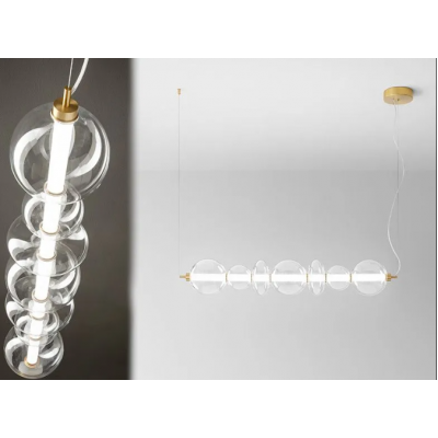 ΓΡΑΜΜΙΚΟ ΦΩΤΙΣΤΙΚΟ ΑΠΌ ΓΥΑΛΙ BRUSHED BRASS L:117,5cm
